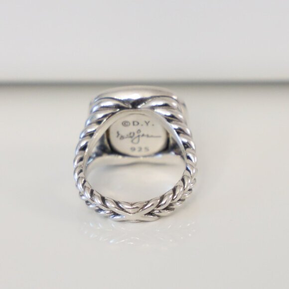 David Yurman Sterling Silver 14mm Albion Ring Lemon Citrine with Diamonds size 7 - Picture 5 of 6